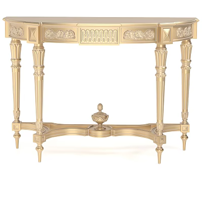 Ornate Golden Side Table With Intricate Carvings Decorative Legs And Classical Design 3d model