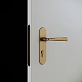 Golden Door Handle with Keyhole on White Door Modern Minimalist Style
