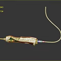White And Green Medical Injection Pen With Connected Flexible Tube Design