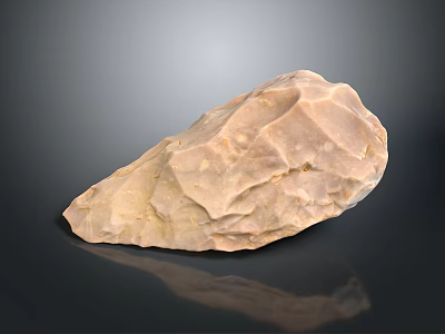 Light Brown Natural Stone With Rough Surface Texture On Black Background Reflection 3d model