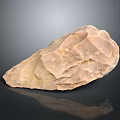 Light Brown Natural Stone With Rough Surface Texture On Black Background Reflection 3d model