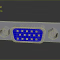 Electronic Connector With Blue Pin Port Metal Housing And Hexagonal Mounting Holes