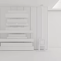Modern Marble Fireplace Design With Multiple Tiers And Black Chimney Interior