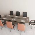 Conference table and chair combination 3d model