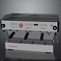 LAVAZZA Espresso Machine Featuring Three Black Handles Silver Black Body Front Control Knobs Red Logo