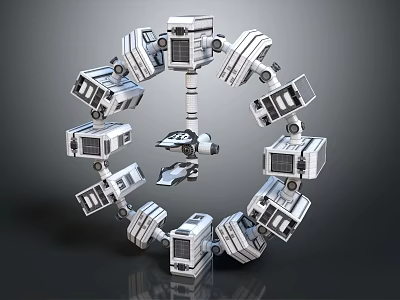 Modern Space Station 3d model