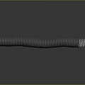 Long Gray Corrugated Hose Placed on Black Background with Reflective Surface 3d model
