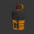 Orange And Black Utility Container With Handle Lid Straps And Durable Design