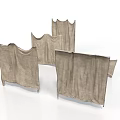 Light Brown Fabric Square Rugs With Scalloped Edges For Home Decor