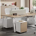 Modern Office Desk Workspace With Ergonomic Chair Computer File Cabinet Green Plant And Window View