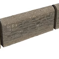 Gray Stone Brick Building Exterior Wall With Natural Texture And Joint Design Features 3d model