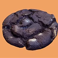 Homemade Chewy Chocolate Cookie With Dark And White Chocolate Chunks On Orange Background