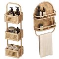 Nordic Style Bathroom Small Pieces Bath Products Combination Bathroom Accessories Cosmetics Candle Stool Towel Basket Mirror Vase Soap 3d model