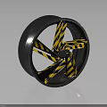 Efficient Electronic Appliance Industrial Fan Impeller With Yellow Black Stripes And Sturdy Construction