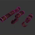 Rusty Metal Damaged Pipe Components With Broken Sections And Parts 3d model