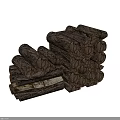 Stacked Stone Wood Logs In Two Piles With Natural Bark Texture And Rustic Look