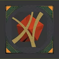Intricate Geometric Cube Structure With Green Orange Accents Gray Frame And Red Core