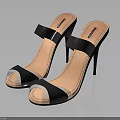 Converse Open Toe High Heel Sandals Featuring Black Strap And Orange Insole Design