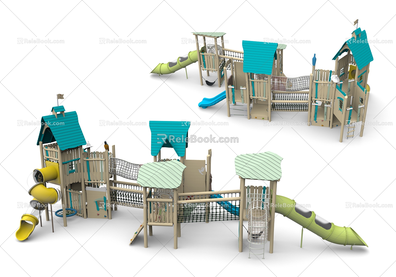 Expanding Tree House Platform Expanding Paradise Sightseeing Tower Sightseeing Platform Customized Paradise Amusement Park Amusement Park Children's Paradise Amusement Scoot Slide 3d model