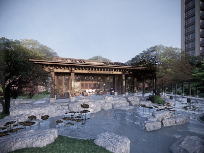 New Chinese-style Garden Landscape Community Landscape 3d model