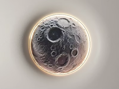 Round Moon Surface Texture Wall Light With Soft Lighting For Indoor Decor 3d model