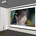 Modern projection curtain projection curtain projector 3d model