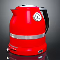 Red Electric Kettle With Silver Trim Black Handle And Modern Design For Household Use