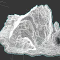 Micro Terrain Model With Rocky Structure Cave And Natural Ground Cover