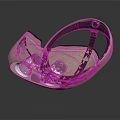 Modern Light Pink VR Headset Design With Blue Lenses And Comfortable Headband