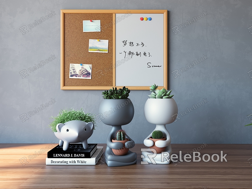 Modern Decorations Cactus Doll Whiteboard Wall Decorations model