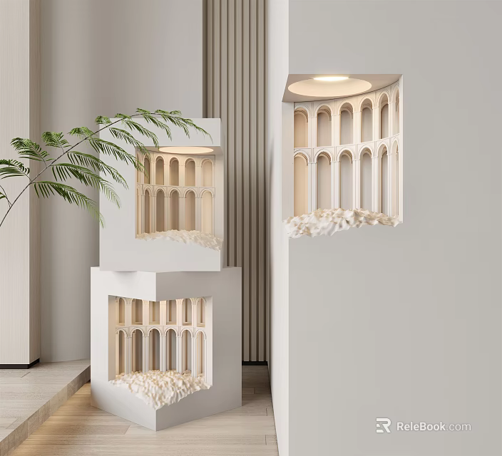 Modern White Wall Lamps With Arch Structure And Soft Lighting For Home Decor 3d model 