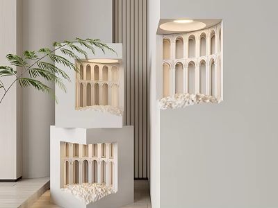 Modern White Wall Lamps With Arch Structure And Soft Lighting For Home Decor 3d model