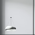 Modern White Striped Oval Shaped Hanging Pendant Light Design Details