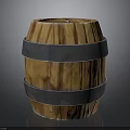 Rustic Decorative Wooden Barrel Furniture with Metal Hoops and Natural Wood