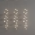 Modern Hanging Chandelier With Multiple White Bulbs For Contemporary Interior Decoration