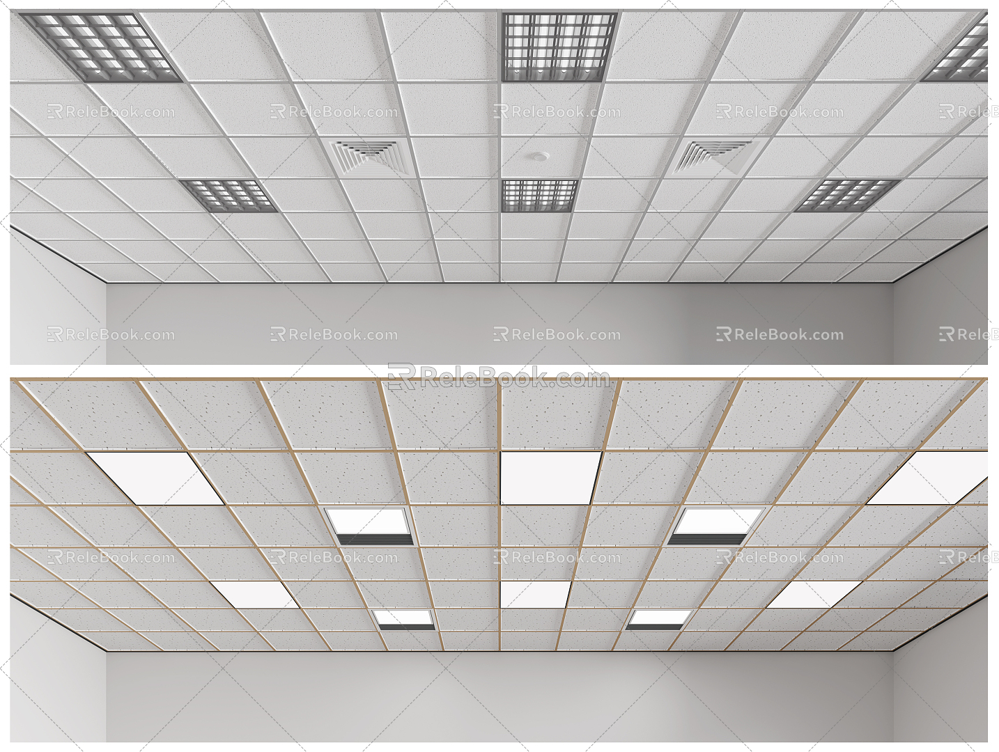 Modern Ceiling Aluminum Gusset Ceiling 3d model