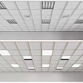 Modern Ceiling Design with Grid Lights Vents White Square Lights and Gold Lines