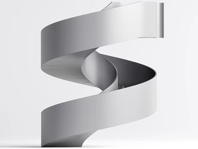 Modern Spiral Staircase With Sleek White Metal Design In Minimalist Interior Space 3d model