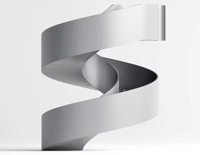 Modern Spiral Staircase With Sleek White Metal Design In Minimalist Interior Space 3d model