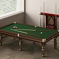 Billiard Table Billiard Storage Cabinet Billiard Cue Billiard Ball Equipment 3d model