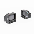 Two Vintage Black Televisions With Decorative Stickers On White Background 3d model