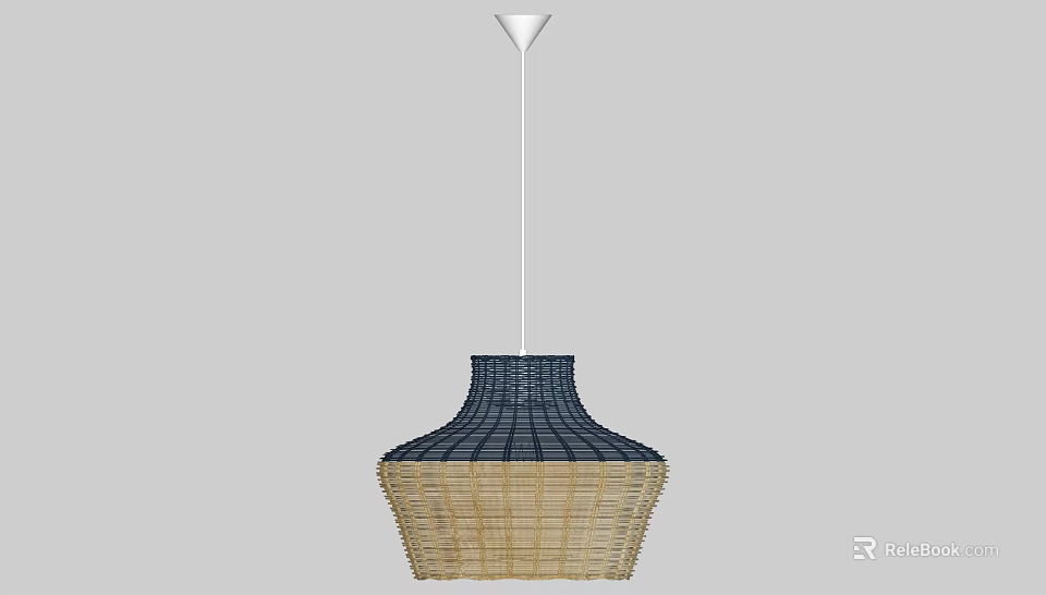 Modern Woven Pendant Light With Blue And Beige Pattern Hanging Design 3d model 