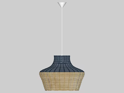 Modern Woven Pendant Light With Blue And Beige Pattern Hanging Design 3d model