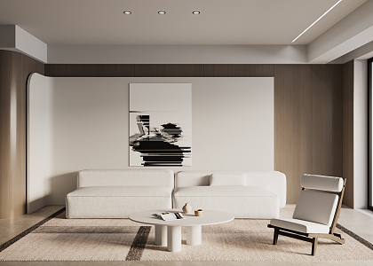 Modern living room sofa coffee table combination 3d model