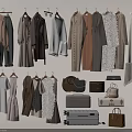 Stylish Clothes Collection Featuring Coats Jackets Dresses Pants Bags And Luggage