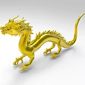 Golden Dragon Themed Decorative Ornament Set With Shiny Surface And Crafted Details