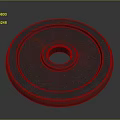 Red And Black Weight Plate With Textured Surface And Number 012