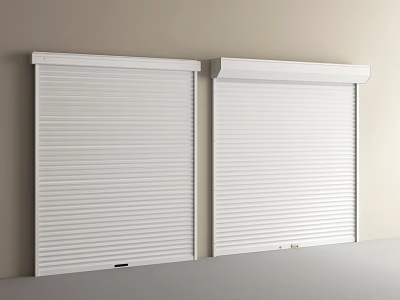Security Door Modern White Roller Shutter With Secure Design And Metal Construction 3d model