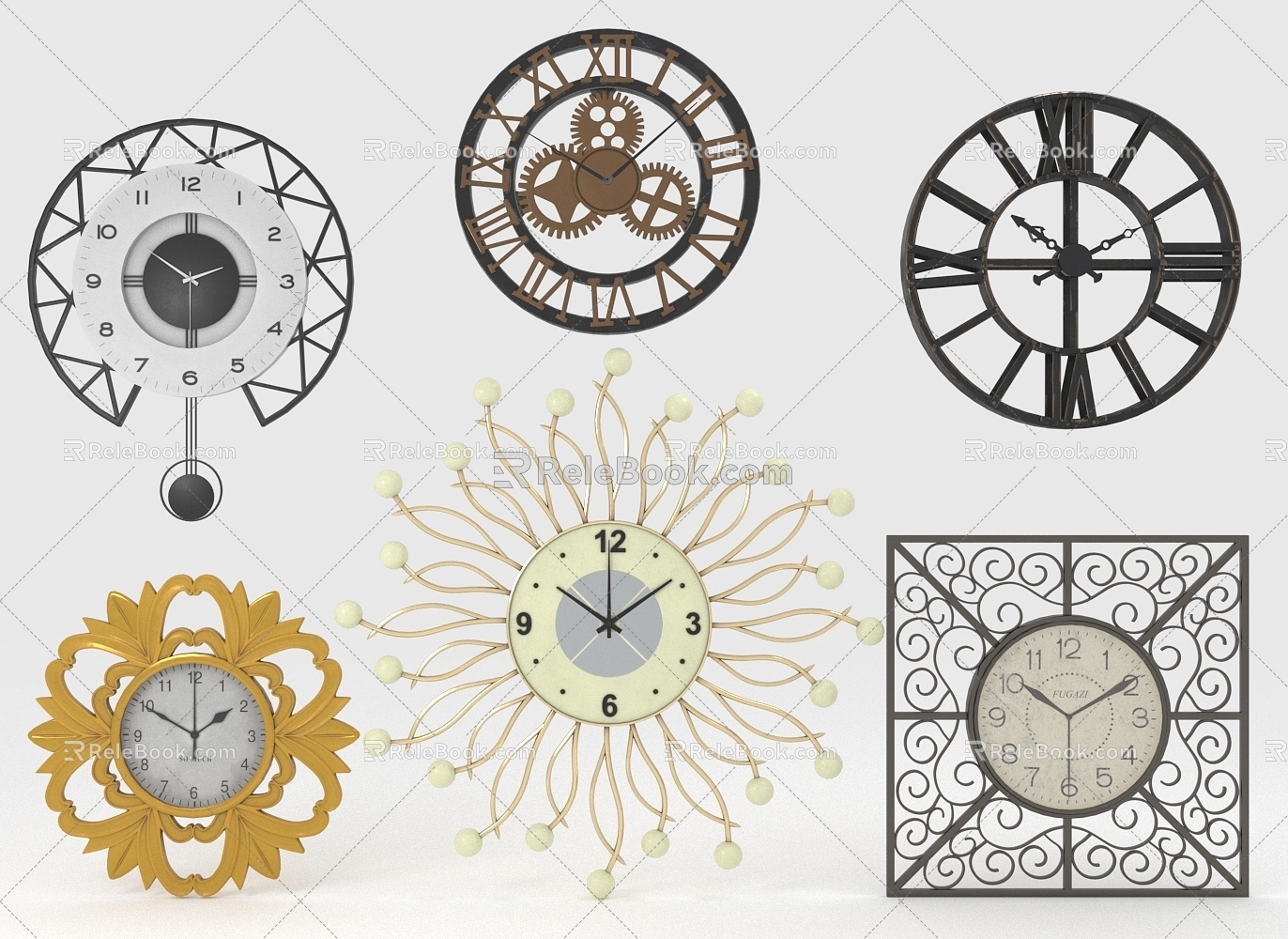 wall clock pendulum clock 3d model