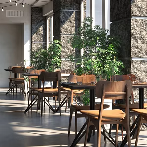 Quiet Restaurant Simple Restaurant Away 3d model